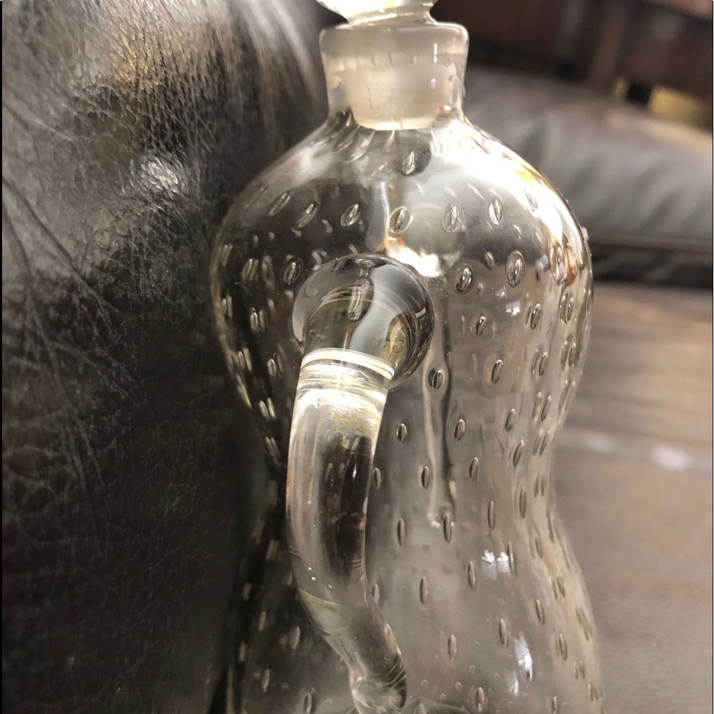 Rare Hand Blown Glass Controlled Bubble Human Figure Bottle with Stopper - Picture 4 of 7